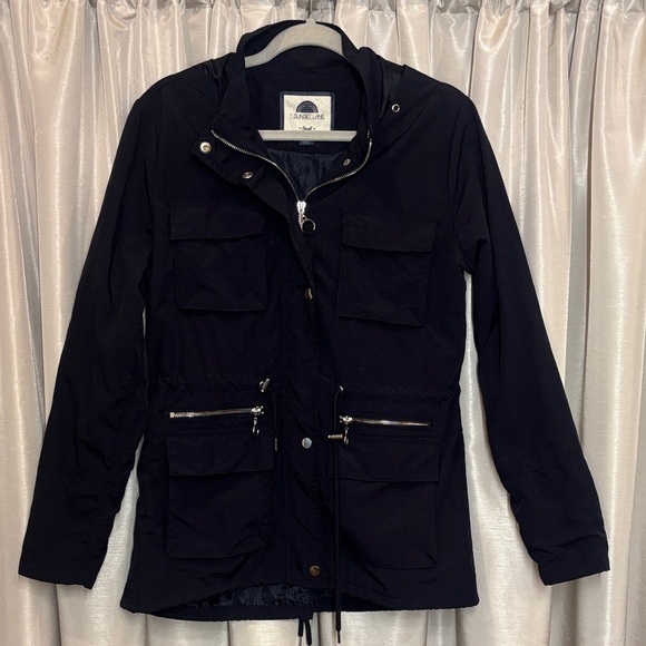 1 Sunset Lane Women's Utility Rain Jacket, anorak, navy blue, preppy, nautical - Picture 1 of 7
